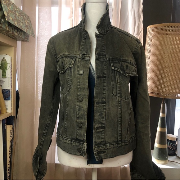 Cheap Monday Stockholm | Dark Gray-Greenish Denim Jacket | Sz S - Picture 2 of 8